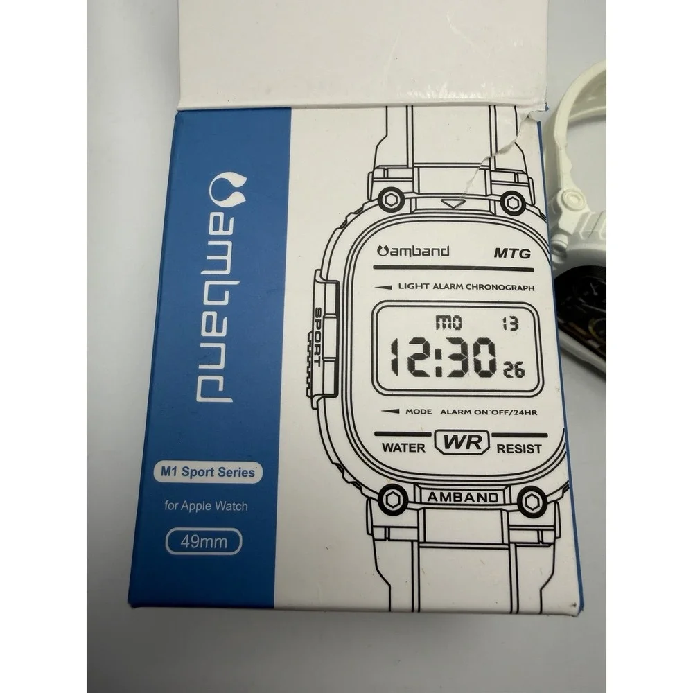 Amband M1‎ Sport Series Water-Resistant Case for Apple Watch 49mm White